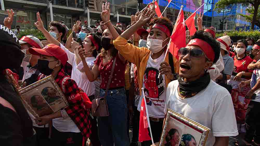 Proteste in Bangkok gegen das Regime in Myanmar