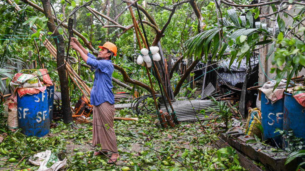 Die Menschen in Myanmar und Bangladesch beseitigen die Schäden von Zyklon "Mocha"
