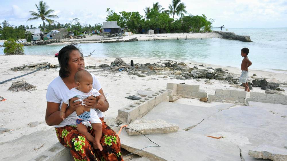 Nach Berechnungen der UN bis spätestens 20270 unter Wasser  - der Inselstaat Kiribati im Pazifik