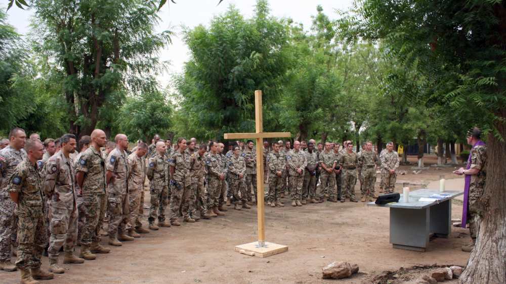 Feldgottesdienst mit Bundeswehrsoldaten in Koulikoro in Mali