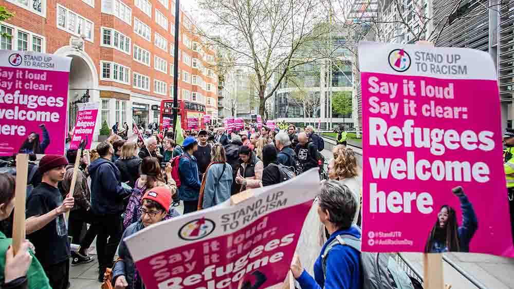 Gegen die Pläne ihrer Regierung protestieren die Briten, hier im April 2022 in London (Archivbild)