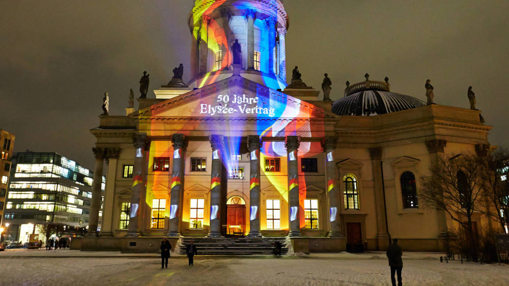 Feier des 60-jährigen Bestehen des Elysée-Vertrages am Gendarmenmarkt in Berlin