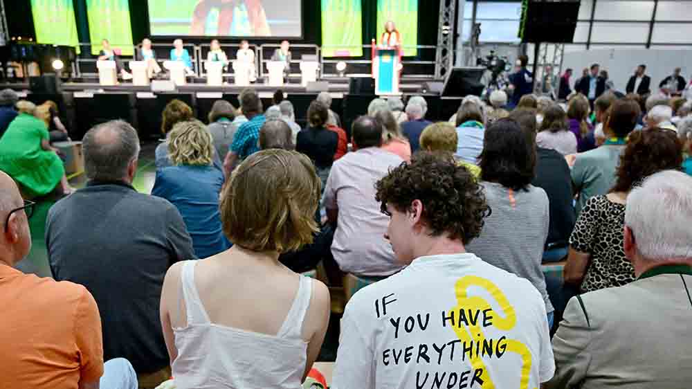 Das Publikum beim Kirchentag spendete Applaus für Waffenlieferungen