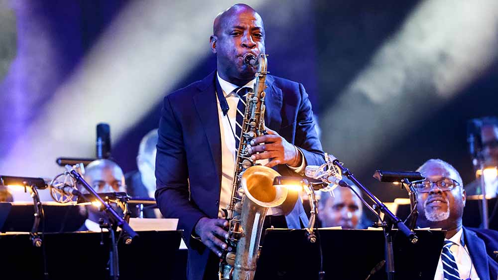 Der Trompeter Wynton Marsalis spielte in Dresden (Archiv)