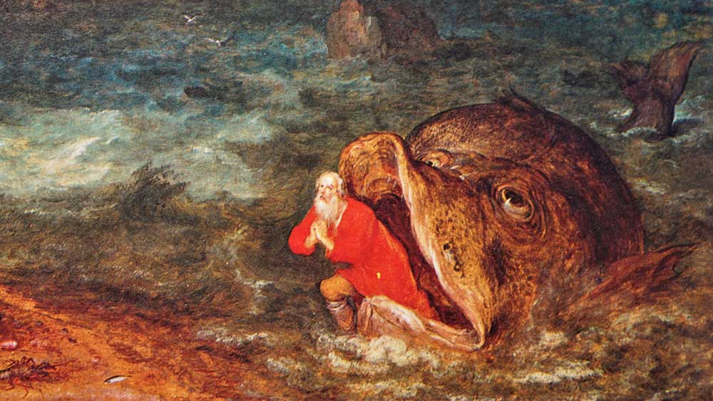 „Jona entsteigt dem Wal". Gemälde von Jan Brueghel d.Ä. (1595, Ausschnitt), Alte Pinakothek München