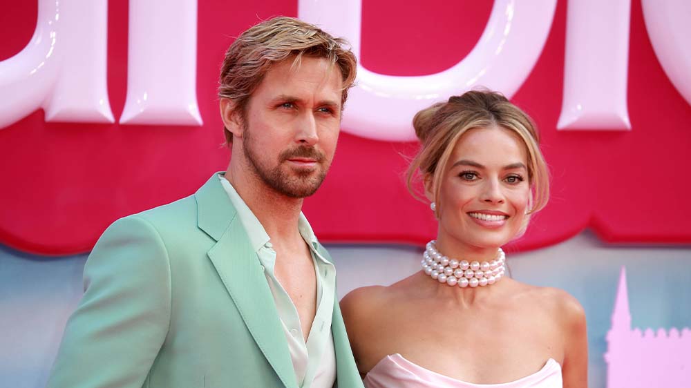 "Ken" Ryan Gosling und "Barbie" Margot Robbie bei der europäischen Film-Premiere
