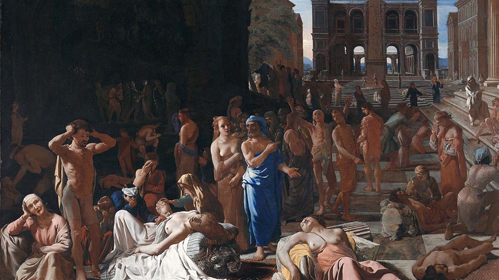 Die Pest in einer antiken Stadt, Holland, circa 1650-1652,, Gemälde von Michael Sweerts