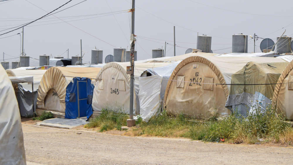 Ein Flüchtlingslager für Jesiden bei Dohuk im Nordirak 