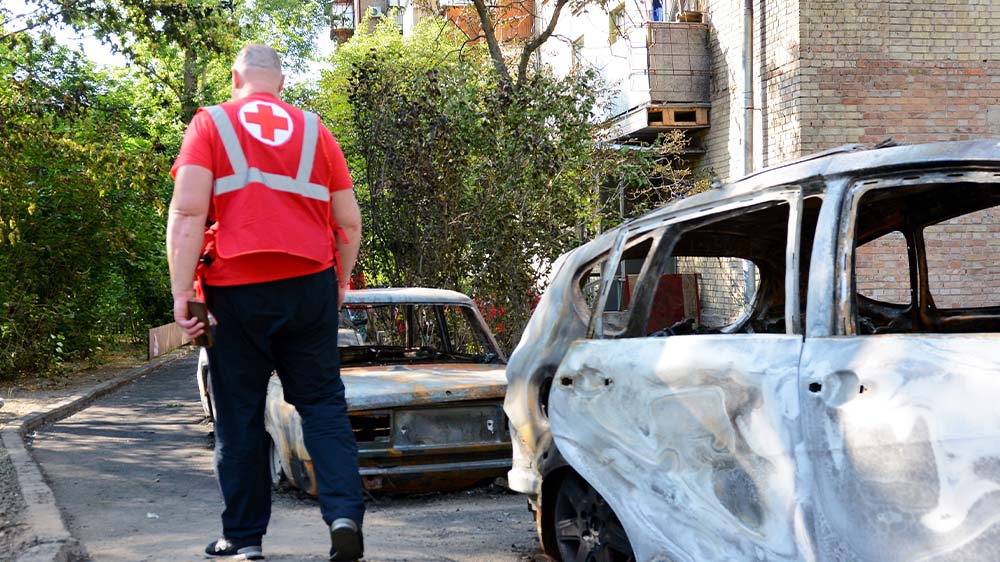 Das Rote Kreuz versucht, Gelder einzuholen für die Hilfe in der Ukraine