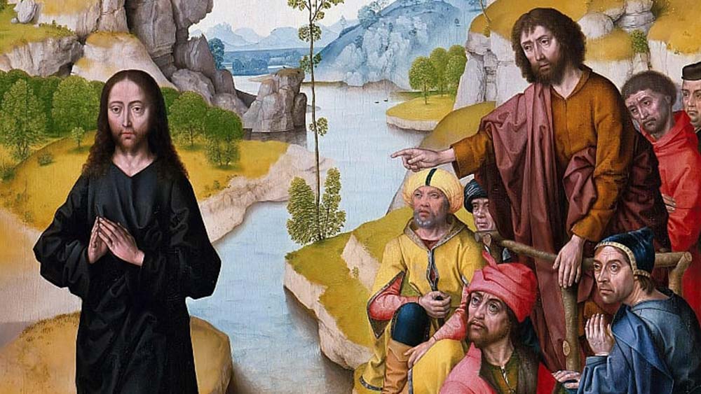 „Die Predigt Johannes des Täufers“ (um 1500) von einem unbekannten  Schüler oder Nachfolger von Dieric Bouts. Das Original befindet sich in der Berliner Gemäldegalerie