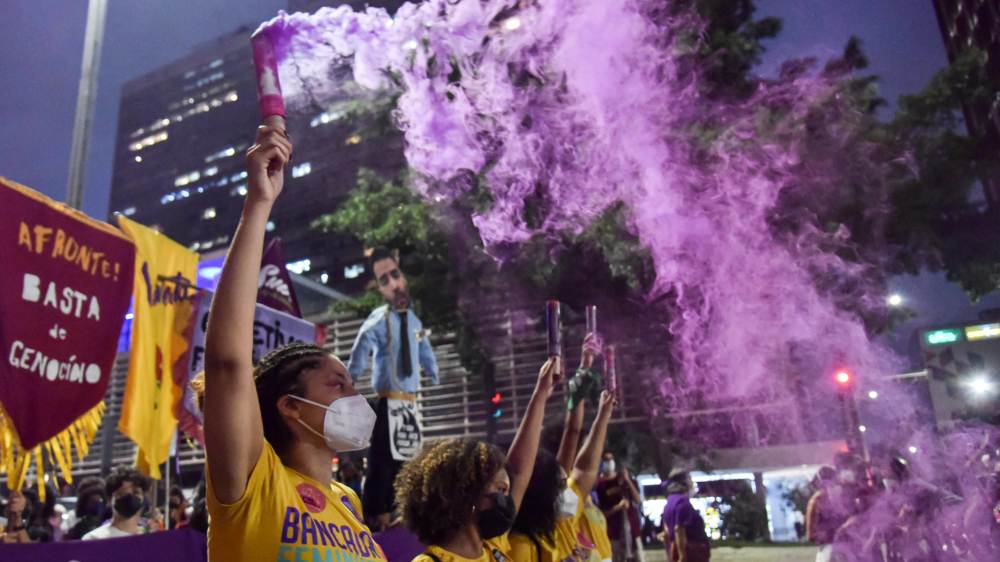 Antirassistische Demonstration in Sao Paulo (2022)