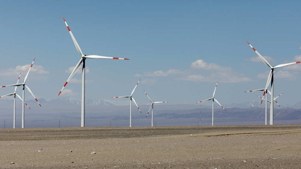 Windpark in der Atacama Wüste in Chile
