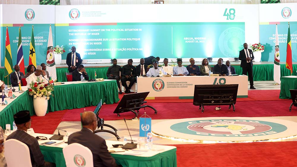 Die Staats- und Regierungschefs der Ecowas-Staaten waren in der nigerianischen Hauptstadt Abuja zu einem Treffen zur Lage im Niger zusammengekommen