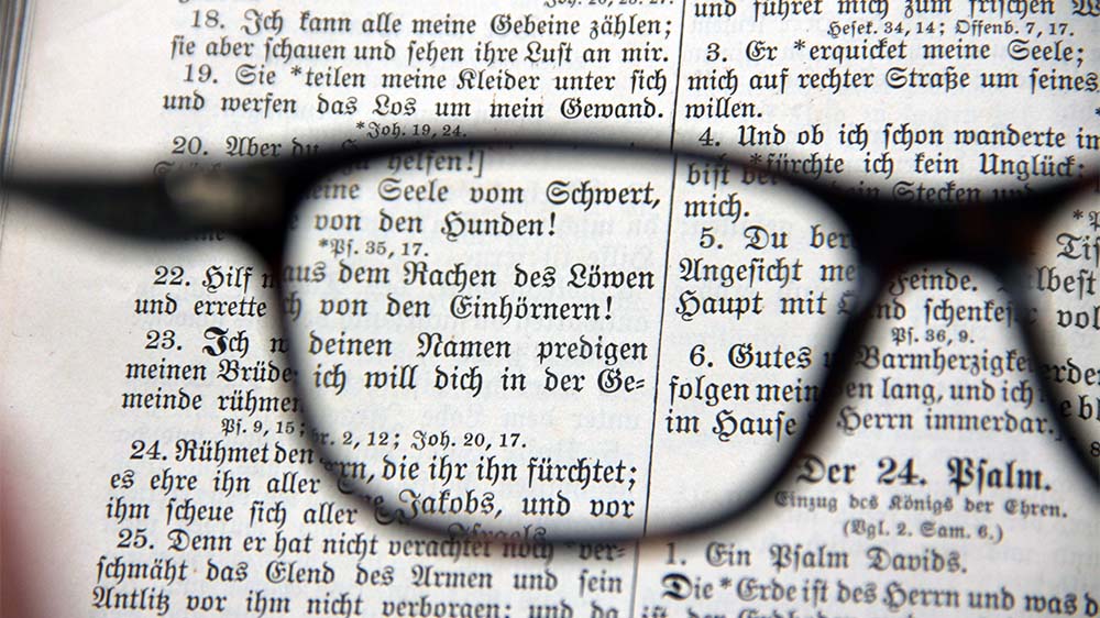 Bibelstelle "Hilf mir aus dem Rachen des Löwen und errette mich von den Einhörnern"