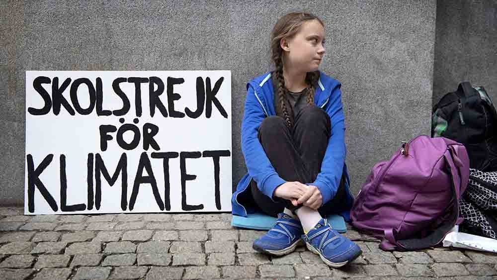 Greta Thunberg bei einem ihrer ersten Proteste vor dem Stockholmer Reichstag im August 2018