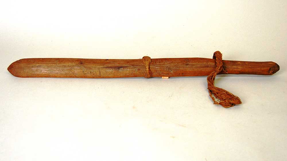 Auch dieses Holzschwert haben die Staatlichen Kunstsammlungen Dresden an die Kaurna in Australien zurückgegeben