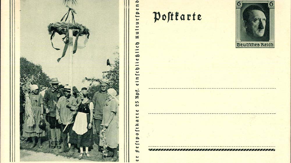 Eine alte Postkarte vom Reichserntedankfest in Bückeberg bei Hameln