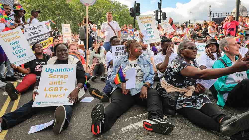 Auch in London wird gegen die Anti-LGBTQ-Gesetze in Uganda demonstriert