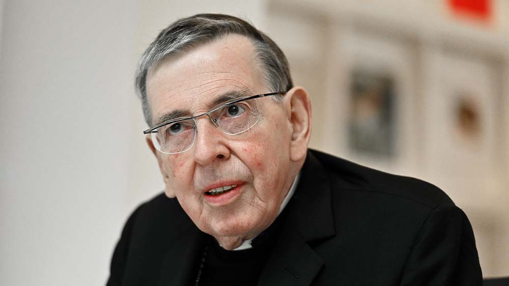 Der "Ökumene-Minister" des Vatikans, Kurienkardinal Kurt Koch am 15.03.2023 im Konfessionskundlichem Institut des Evangelischen Bundes in Bensheim