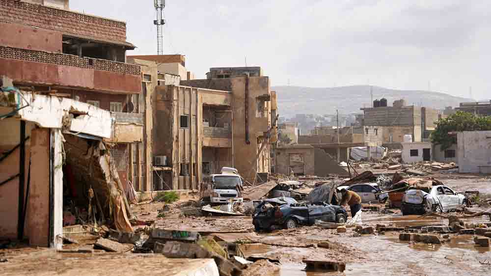 Ganze Viertel sind in der besonders betroffenen Stadt Derna zerstört