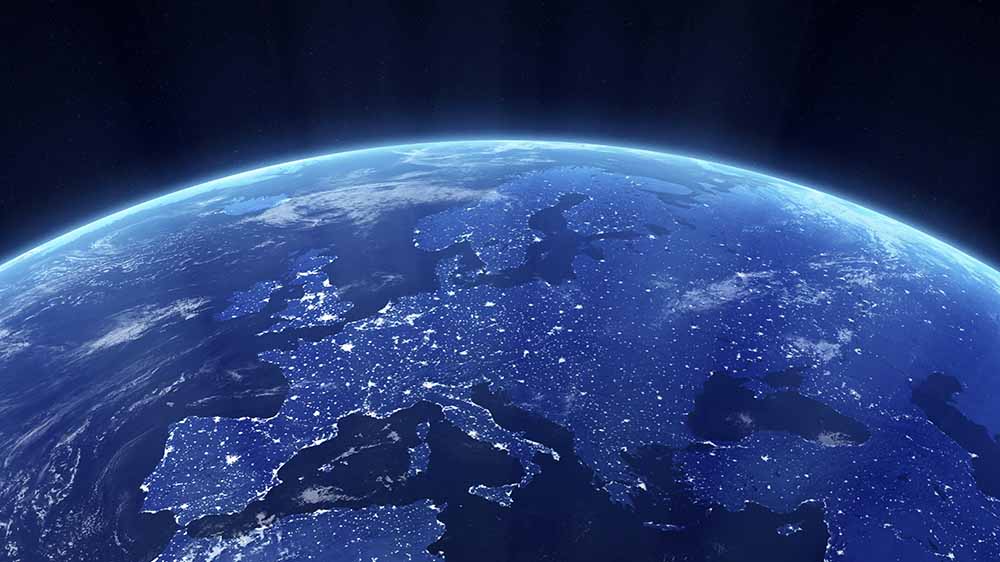 Auch nachts leuchtet Europa hell