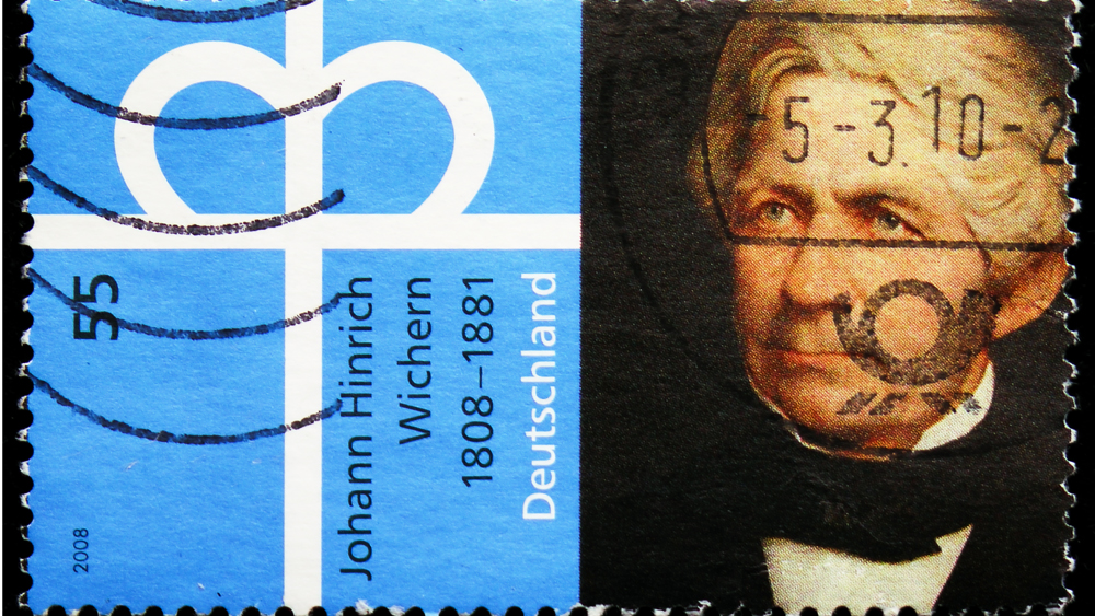 Briefmarke zu Ehren Johann Hinrich Wicherns zum 200. Geburtstages