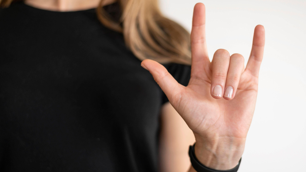 Ein Beispiel der Gebärdensprache