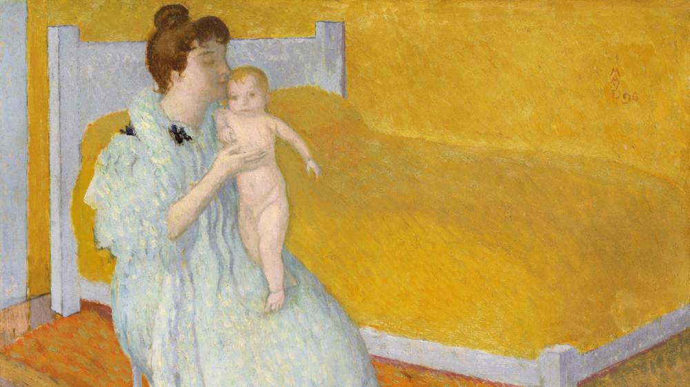 Mutter mit Kind am gelben Bett - Maurice Denis (1896)