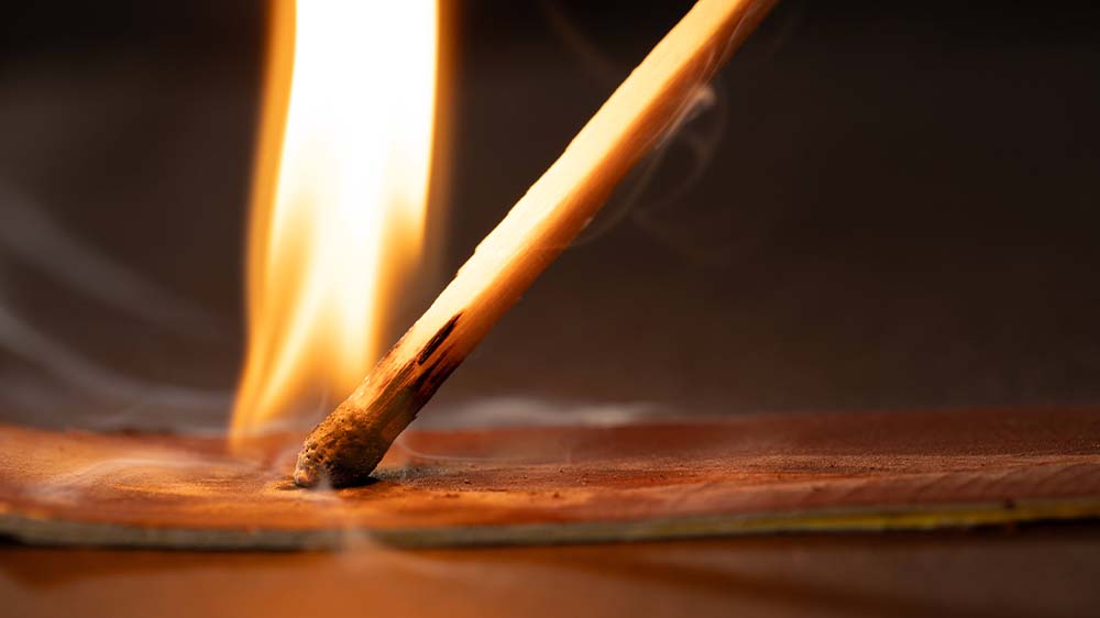 Flamme eines Streichholzes