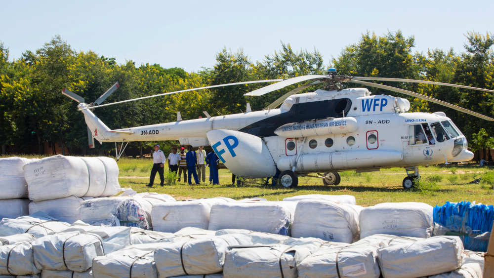 WFP-Hilfe für das von Überschwemmungen gebeutelte arme afrikanische Land Malawi im Jahr 2015