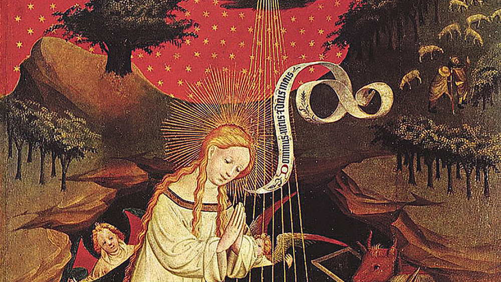 Gemäldeausschnitt "Anbetung des Kinder" Meister Francke 1426 Hamburger Kunsthalle