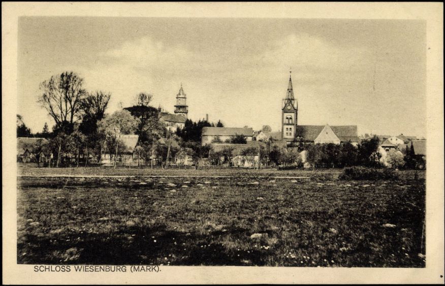 Alte Postkartenansicht des Ortes Wiesenburg in Brandenburg