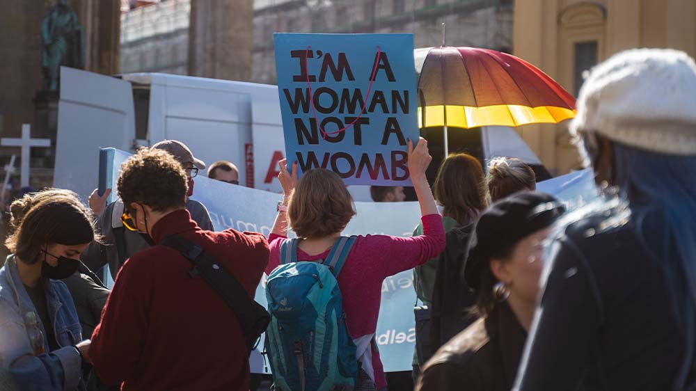 Frauen kämpfen für ihre Rechte - hier bei Protesten in München