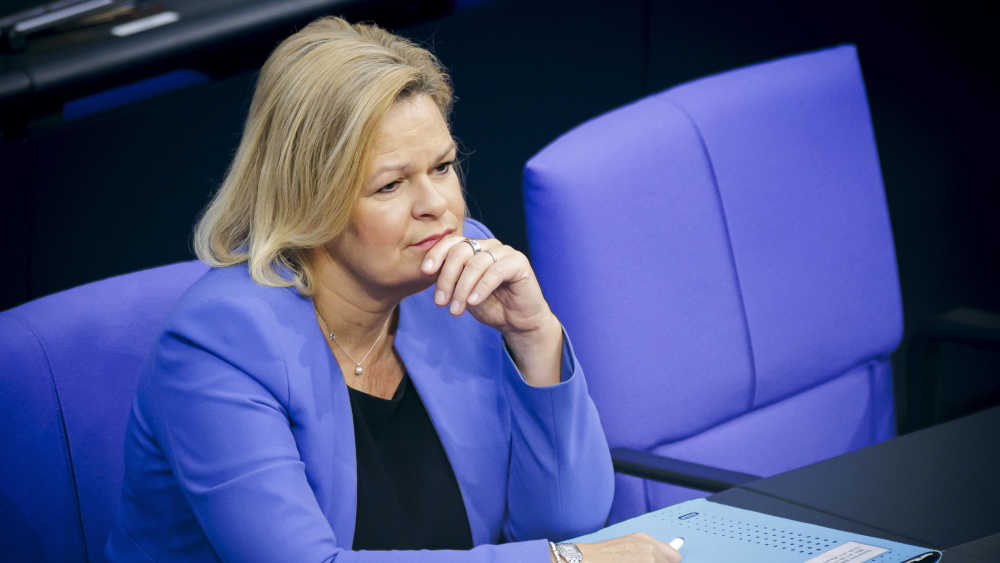 Bundesinnenministerin Nancy Faeser verurteilt die Blockade-Aktion der Landwirte