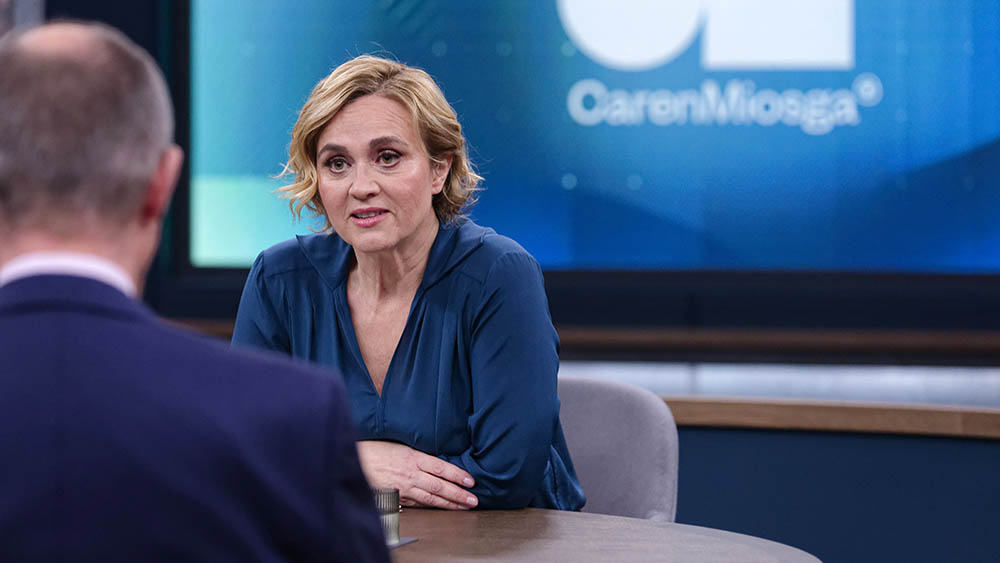 Caren Miosga begrüßte in ihrer ersten Sendung CDU-Chef Friedrich Merz