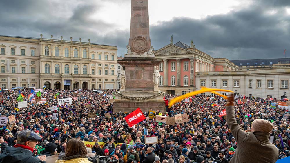 Die AfD spalte die Gesellschaft, hieß es in dem Aufruf zu der Demonstration