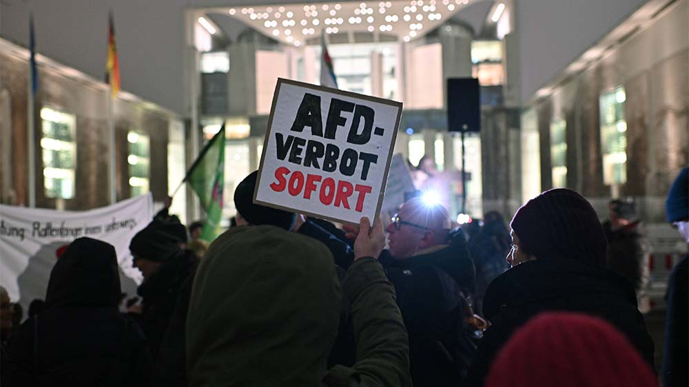 Demonstration am vergangenen Wochenende für ein AfD-Verbot vor dem Kanzleramt in Berlin