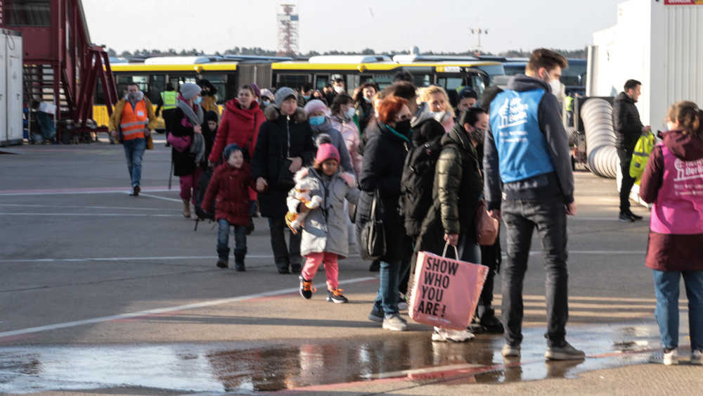 Ukraineflüchtlinge im Jahr 2022 in Berlin Tegel (Archivbild)