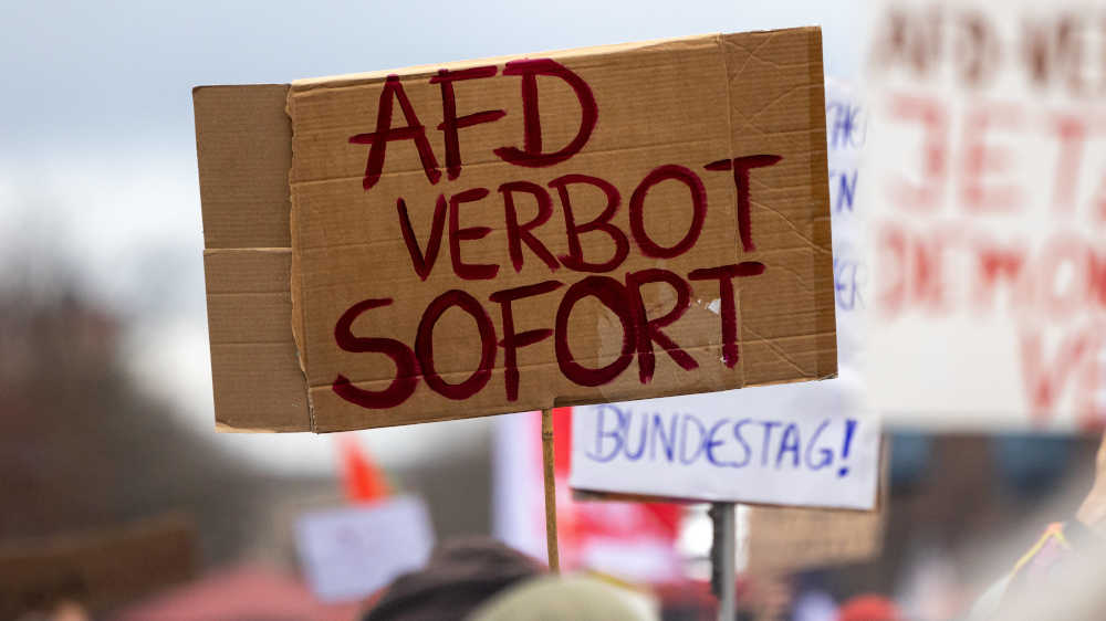 Demonstranten fordern in Berlin ein AfD-Verbot (Archivbild) 
