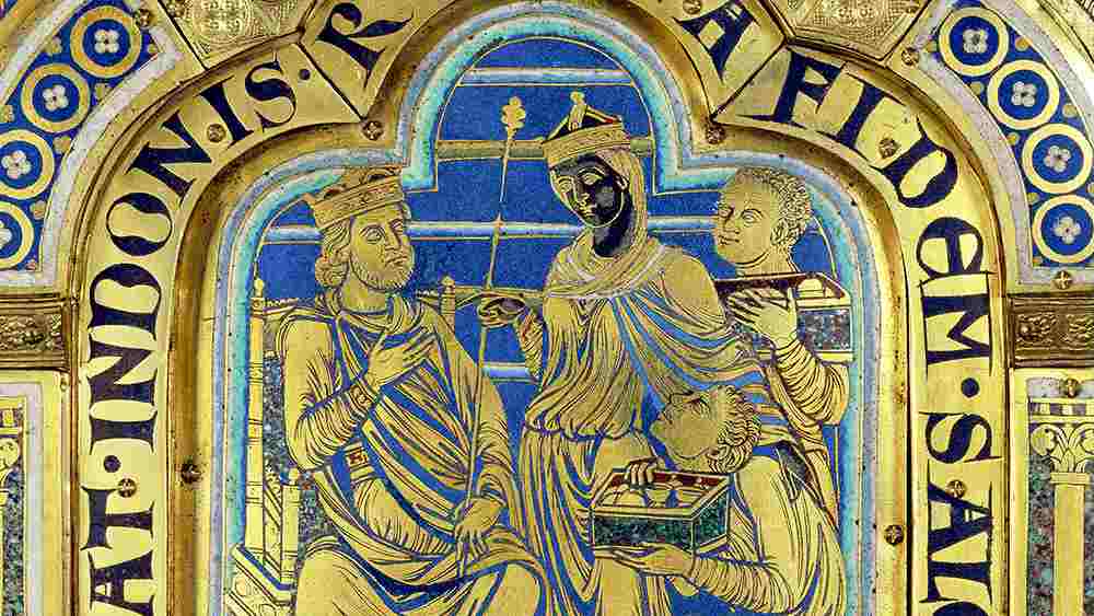 Auf Augenhöhe – so stellt sich der Künstler Nikolaus von Verdun (ca. 1130-1205) das Treffen der Königin von Saba und Salomo vor