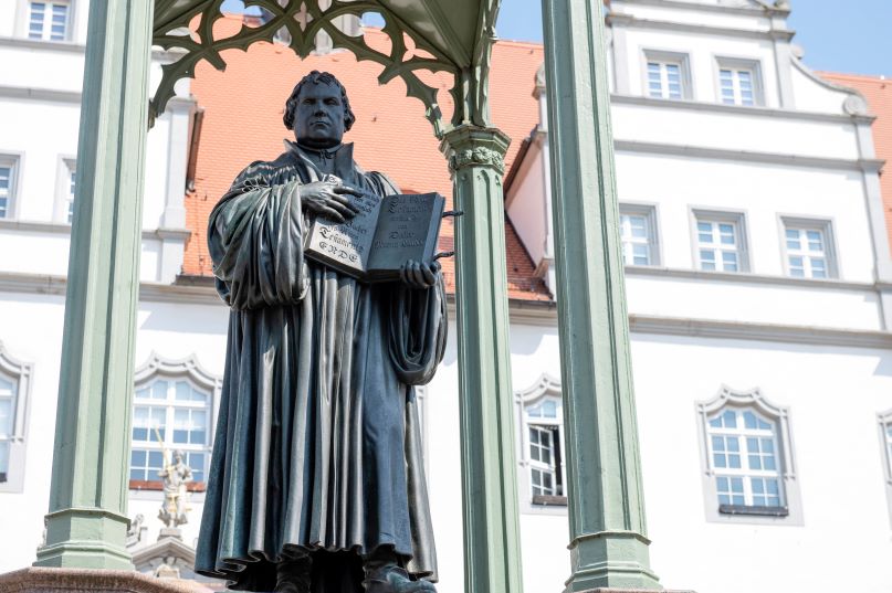 Lutherdenkmal auf dem Marktplatz von Wittenberg