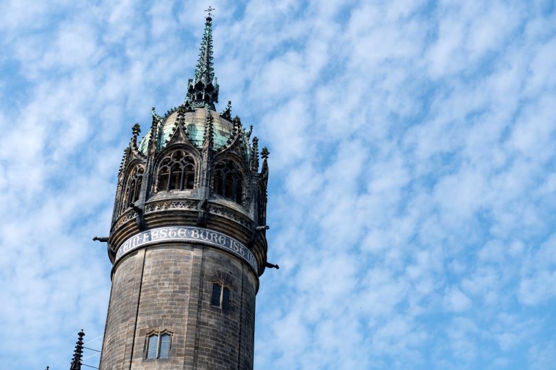 Turm der Schlosskirche in Wittenberg