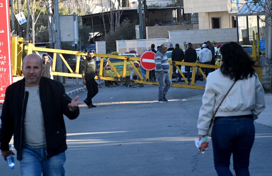 Straßensperre in Beit Jala südlich von Jerusalem