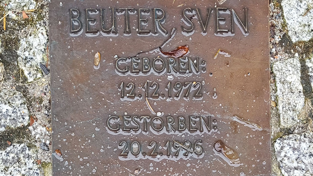 Gedenktafel für Sven Beuter in Brandenburg