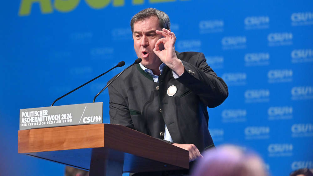 Markus Söder bei seiner Rede am politischen Aschermittwoch