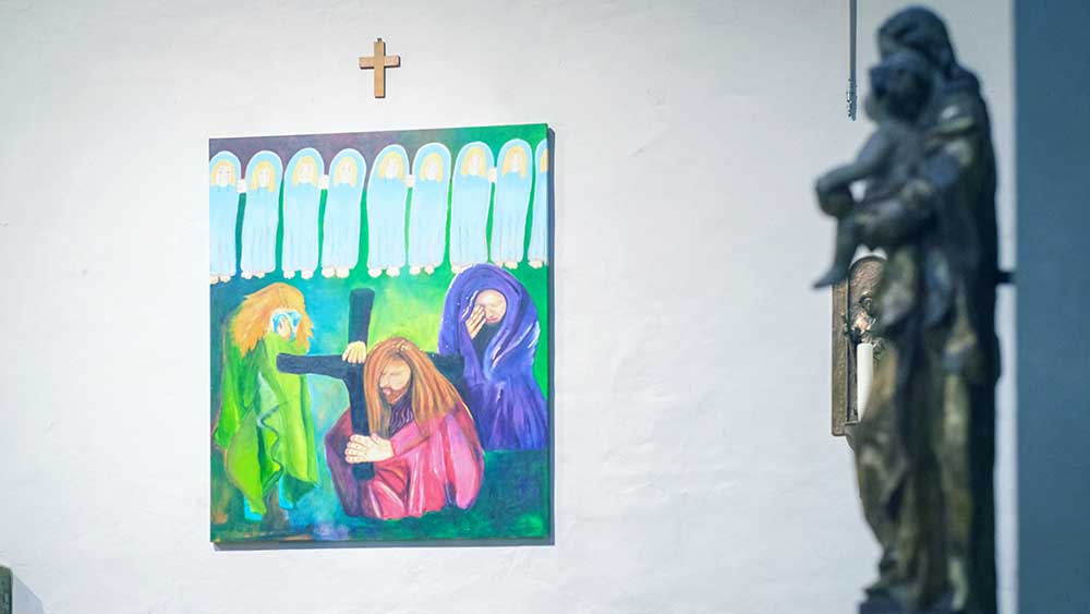 Dieses Bild der "Wilderers" hängt in der katholischen Basilika St. Godehard in Hildesheim