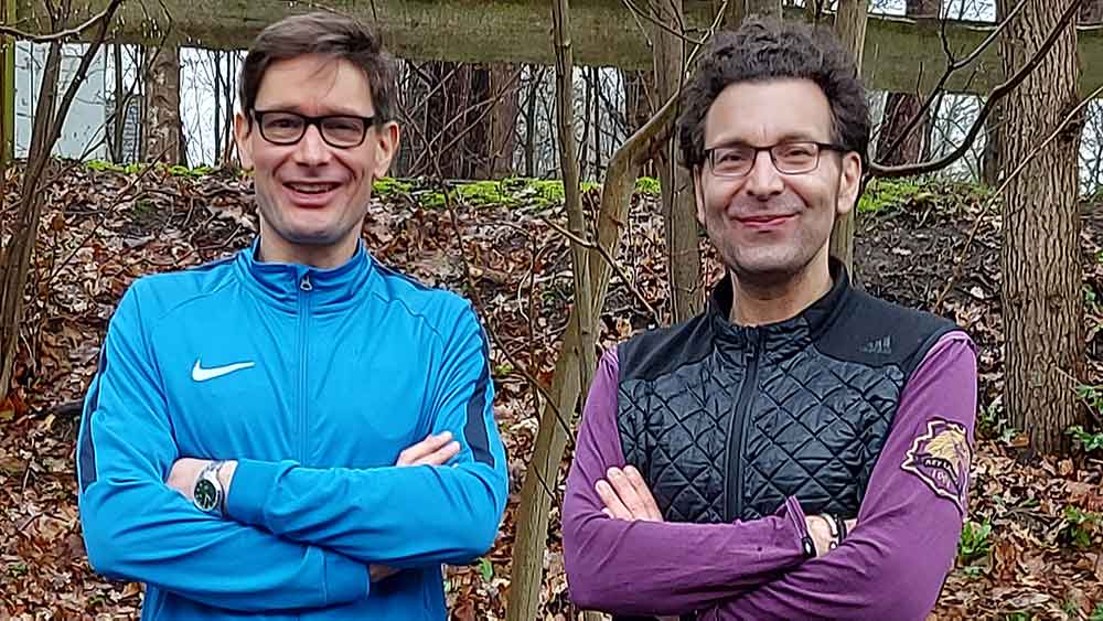 Co-Trainer und Pastoren: Helge Scholz und Florian Schneider stehen bereit für den theologischen Lauftreff.
