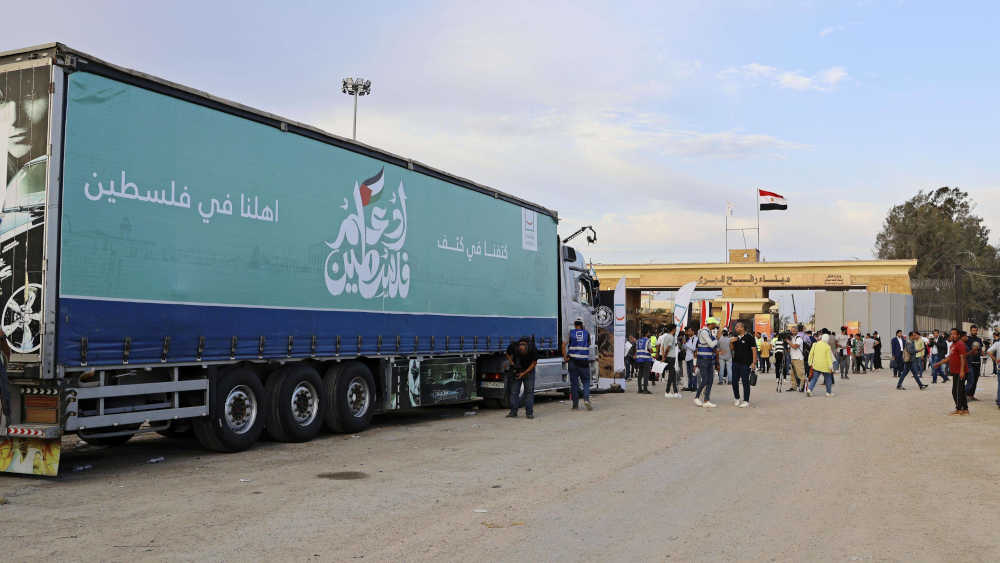 Hilfslieferungen an der Grenze zu Rafah werden derzeit durch Israel blockiert