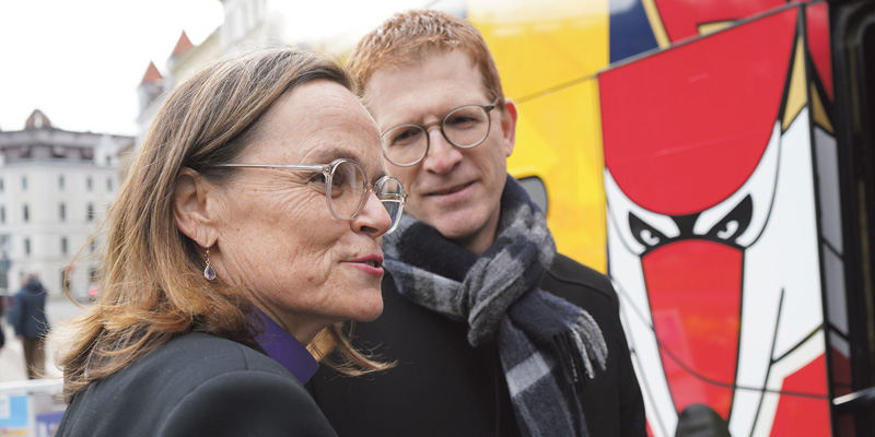 Generalsuperintendentin Theresa Rinecker und CVJM-Generalsekretär Hansjörg Kopp.