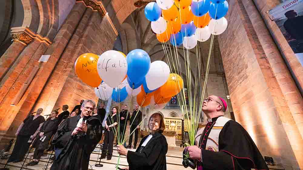 Im April 2023 eröffneten die beiden großen Kirchen die "Woche für das Leben" noch gemeinsam, hier mit der ehemaligen EKD-Ratsvorsitzenden Annette Kurschus und  Weihbischof Johannes Wübbe (re.)